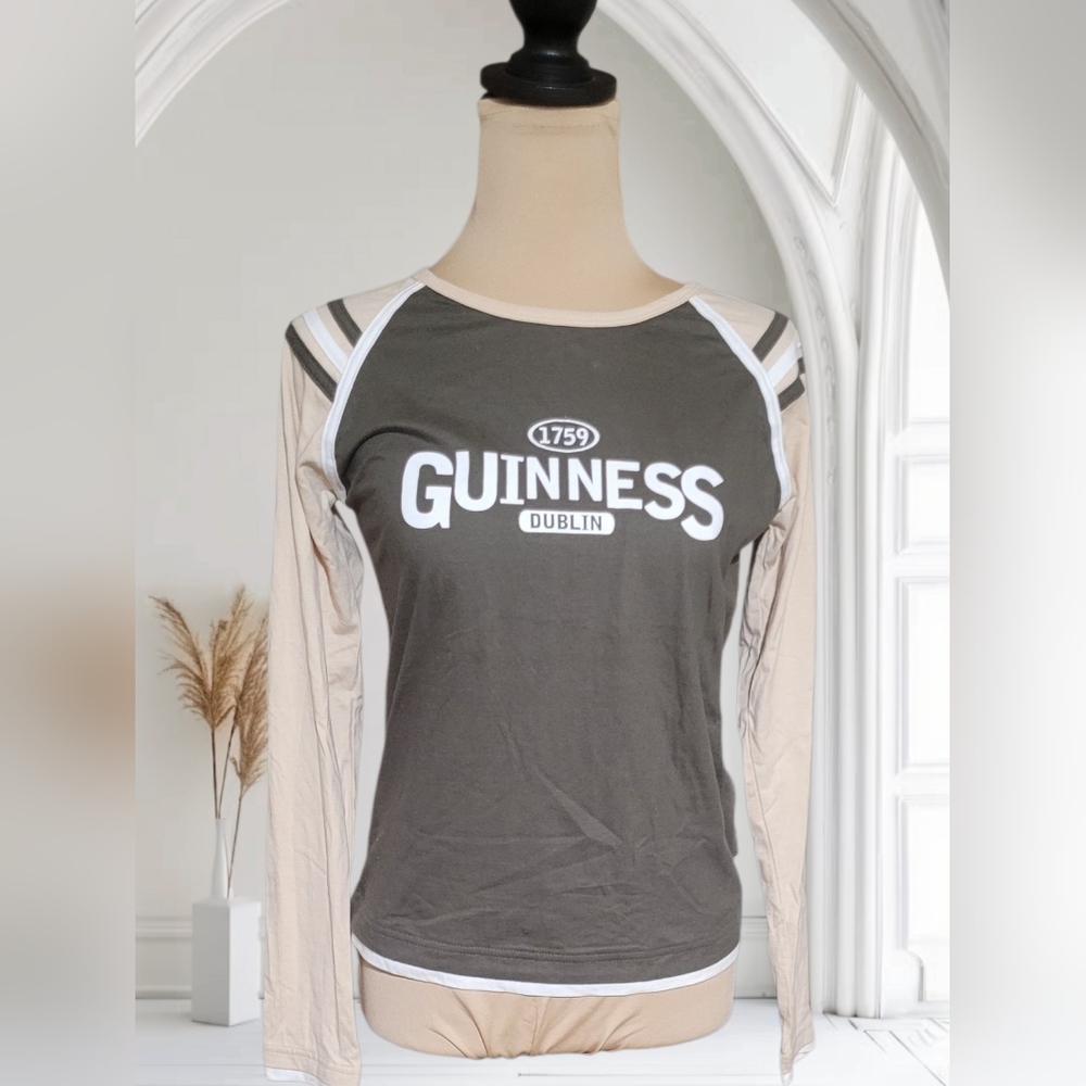 Guinness Women's Long Sleeve Tee - Black and Cream